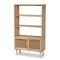 Baxton Studio Faulkner Mid-Century Natural Brown Finished Wood and Rattan 2-Door Bookcase 199-12318-ZORO - alternate 10